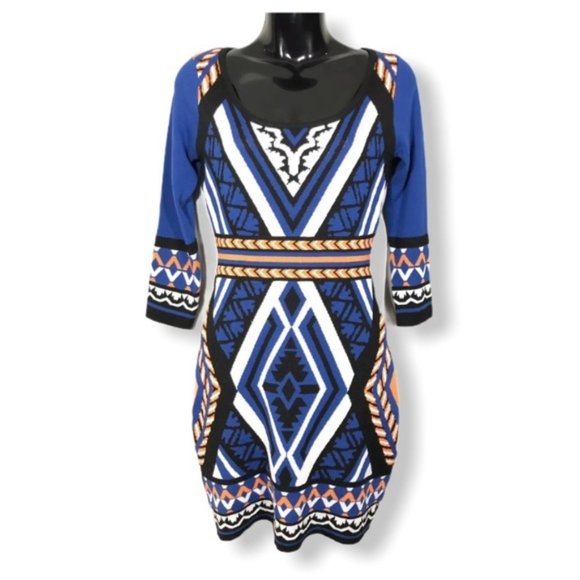 Flying Tomato Dresses & Skirts - Flying Tomato Sweater Dress Aztec Geometric Print
